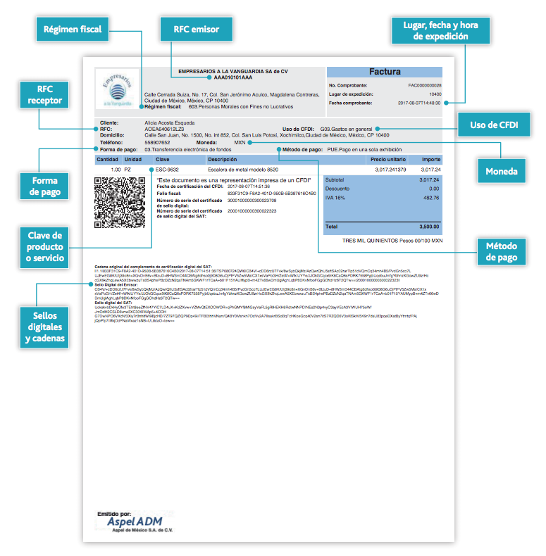 ejemplo nueva factura electrónica